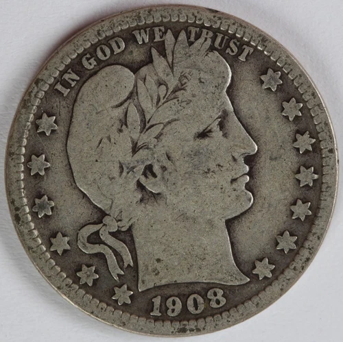F 1908 D  Barber Quarter