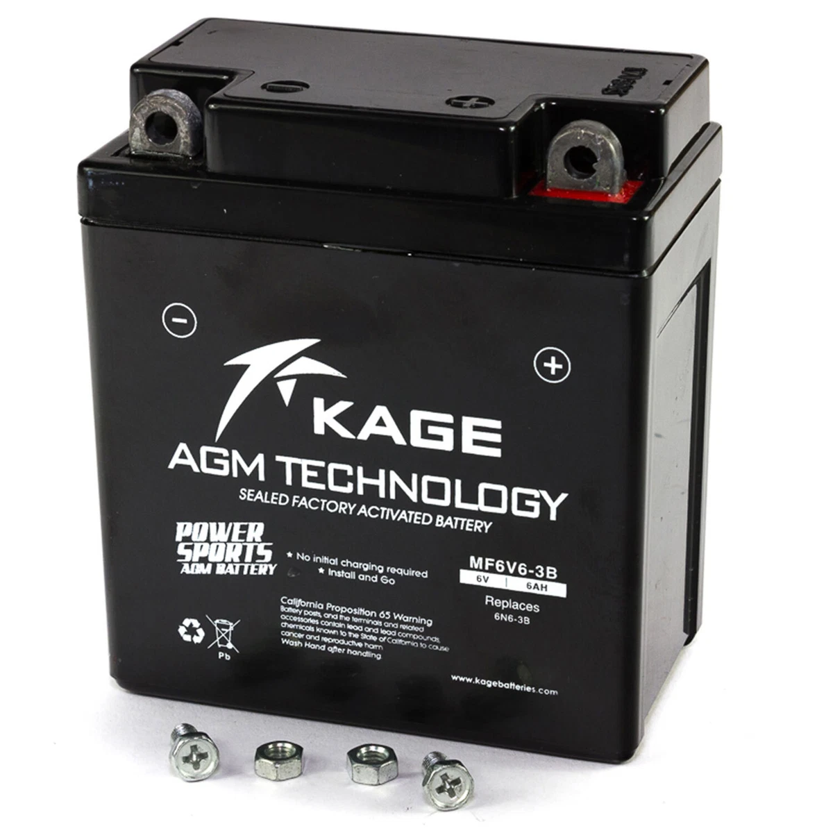 6V AGM Gel Battery 6N6L-BS (6Ah) For Honda CB125 / Yamaha DT/XT & More