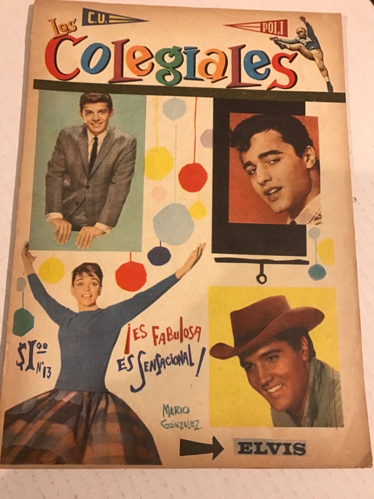 LOS COLEGIALES #24 : Revista 1962 VG; Spanish, Elvis Presley comic, RARE,  Love