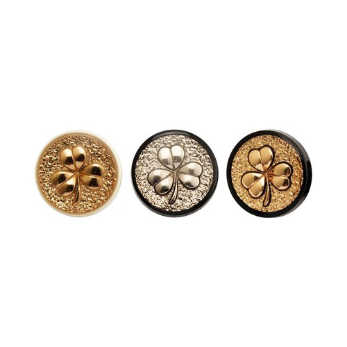 5pcs Clover Embossed Metal Buttons Vintage Style for Clothing Crafts Sewing DIY - Picture 2 of 9