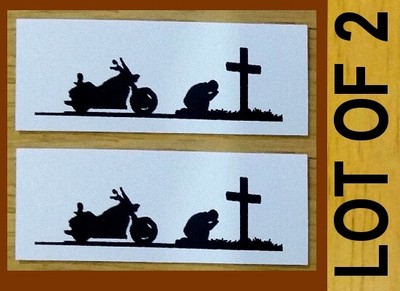 2 BIKER MOTORCYCLE KNEELING AT CROSS Christian Biker ...