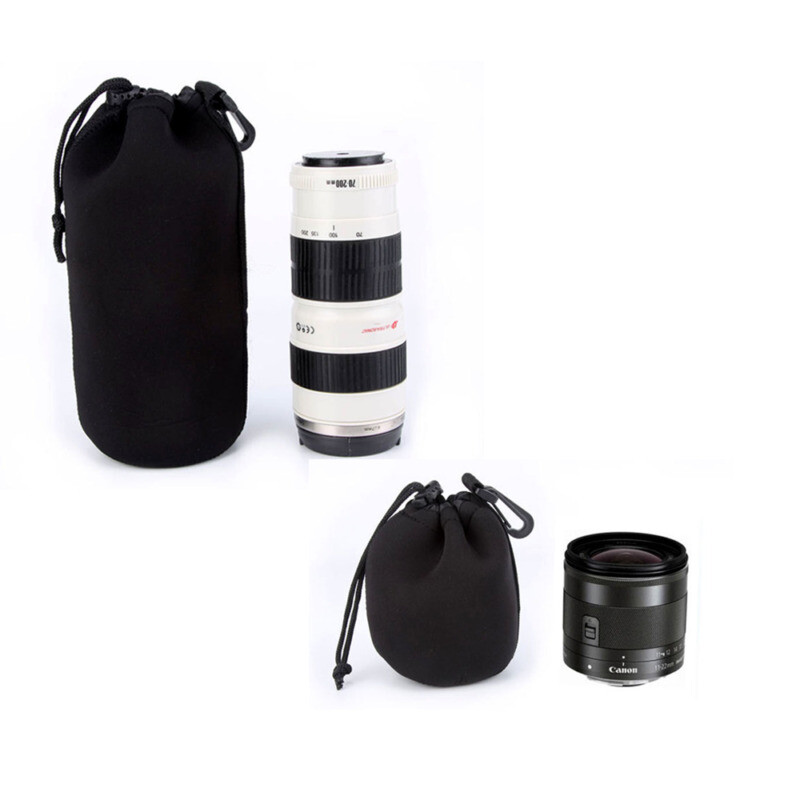 Black Matin Neoprene Camera Lens Pouch Bag Case Size S M L XL