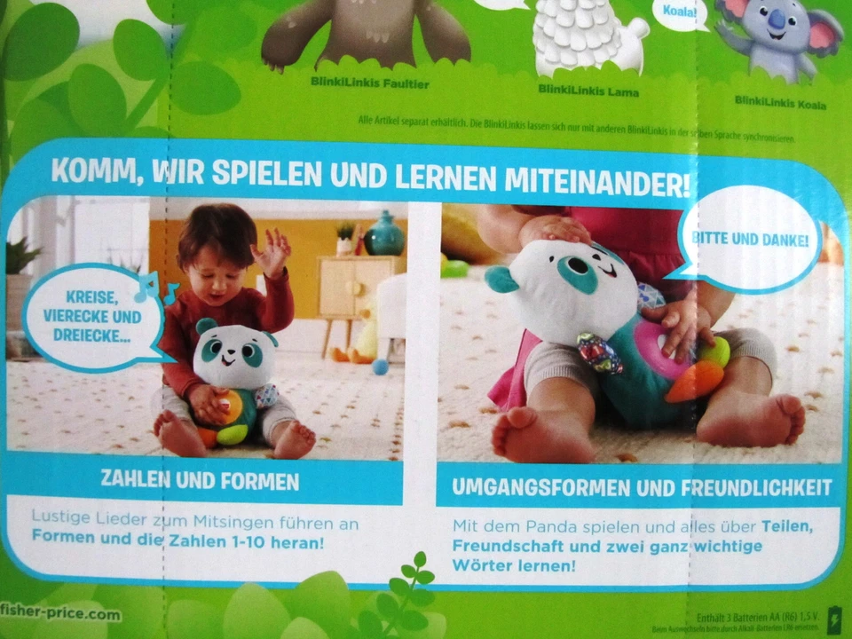 Mattel Fisher Price GRG82 BlinkiLinkis Panda - Plüsch - interaktives Spielzeug - Bild 3 von 4