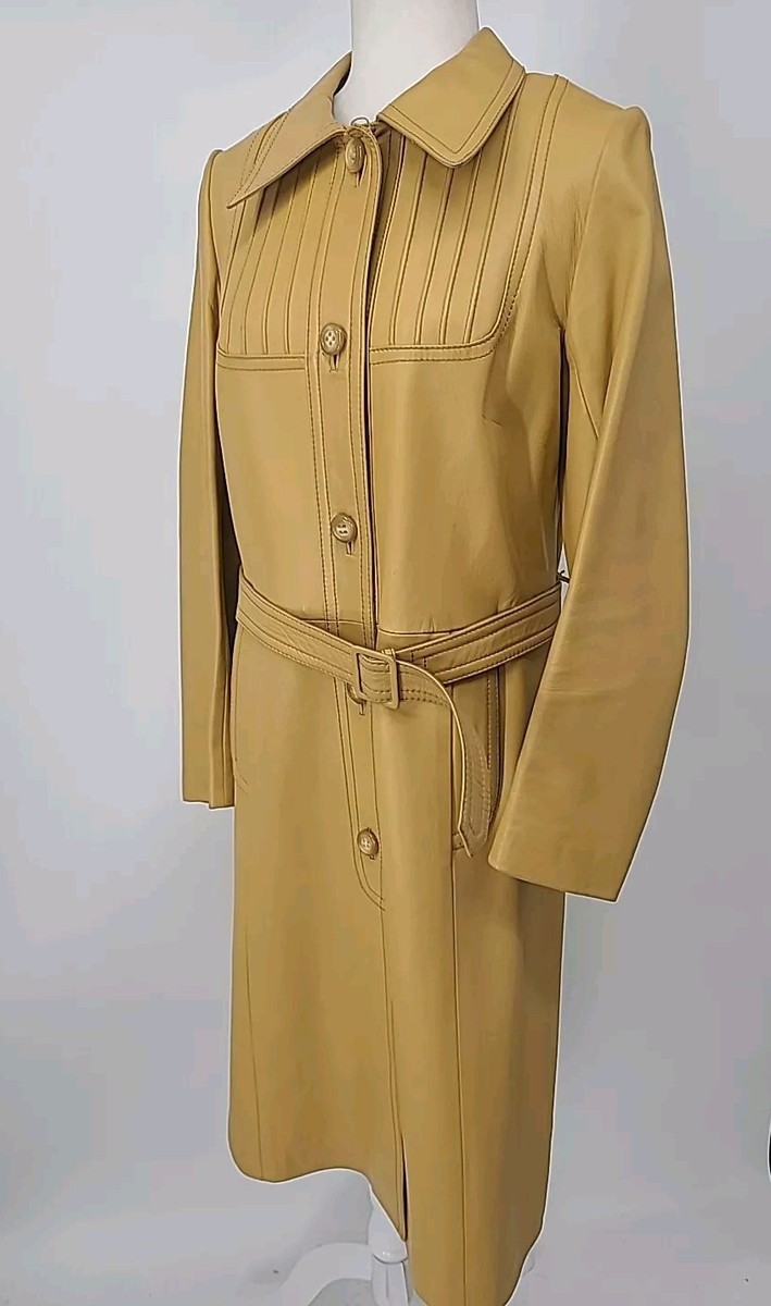 Vintage Leda Spain By Gropper For I. Magnin Long Leather Trench 