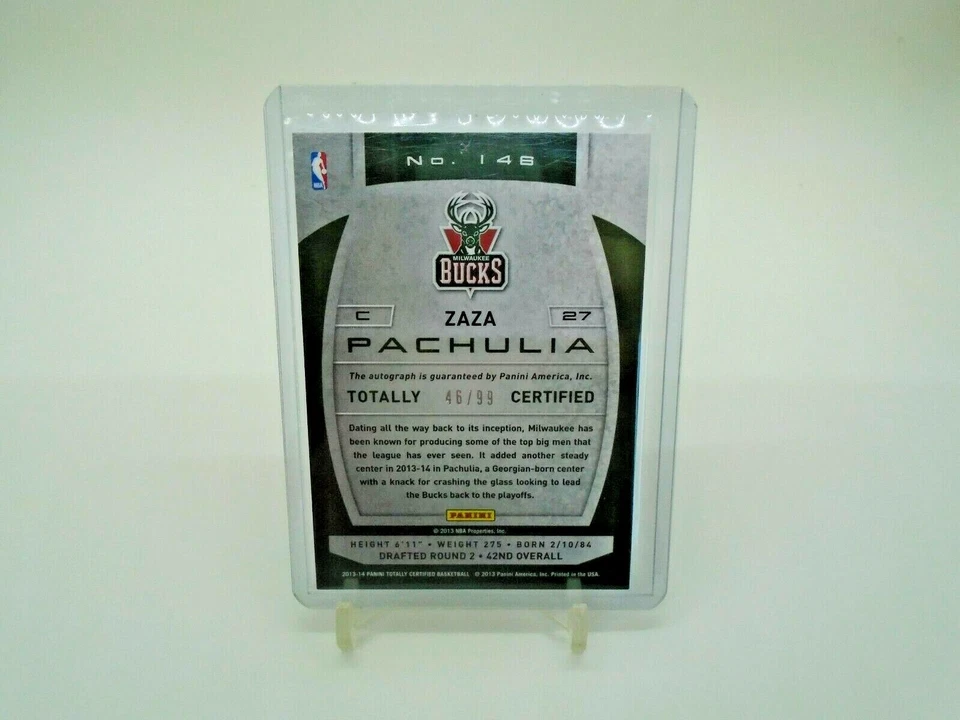 2013-14 TOTALLY CERTIFIED #146 ZAZA PACHULIA AUTO /99 - Image 3 of 4