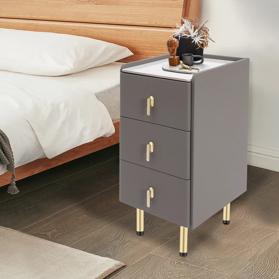 Mesita de noche con cajones, mesita de noche estrecha, mesita de noche pequeña con cajones Foto 4 de 4