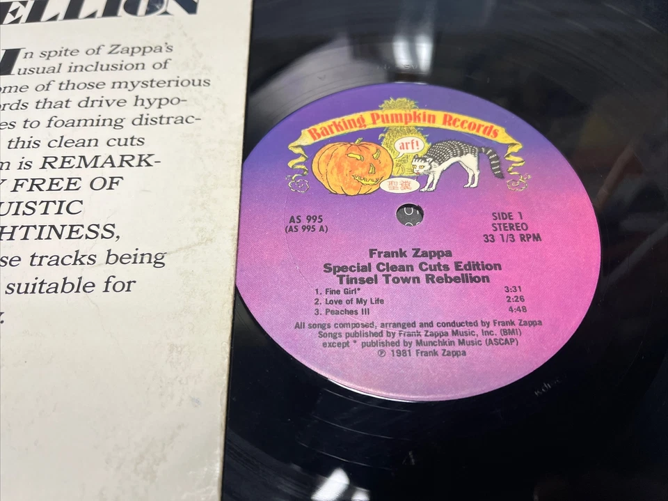 Frank Zappa – Special Clean Cuts Edition - Tinsel Town Rebellion 1981 Promo EP - Image 2 of 4