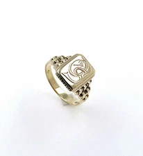 Signet Ring Men Ring 585 Gold - Size 57 - 5.00 Grams