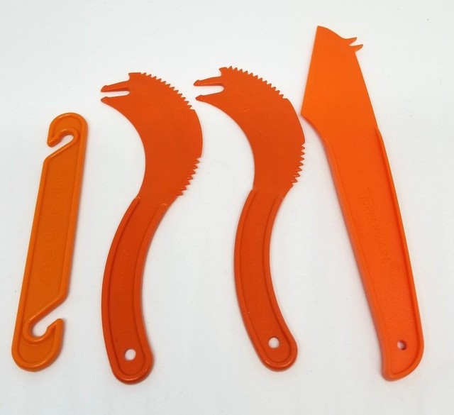 Vintage TUPPERWARE SLISAWALL Knife Spreader Slicer gadget tools Lot of