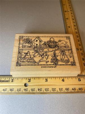 Stampin' Up Bloom Where You're Planted Gardening Stamp UNUSED