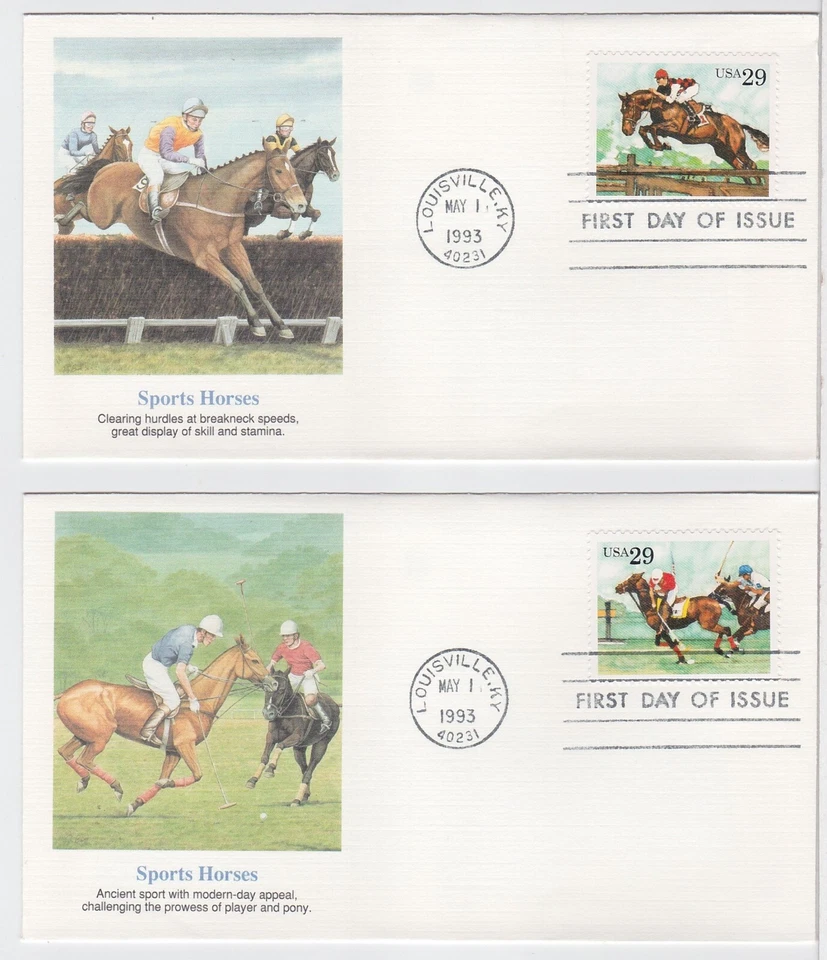 TurtlesTradingPost- Sporting Horses- 1993 #2756-59 FDC Fleetwood Cachet - Image 4 of 4