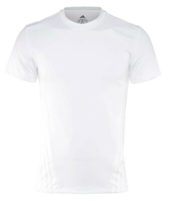 Adidas Men Aero-Ready 3-Stripe Shirts Run White T-Shirt Casual Tee Jersey  FL4310 | eBay