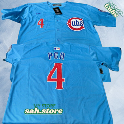 Chicago Cubs #4 PCA Baby Blue Cool Base Men's Stitched Jersey | eBay
