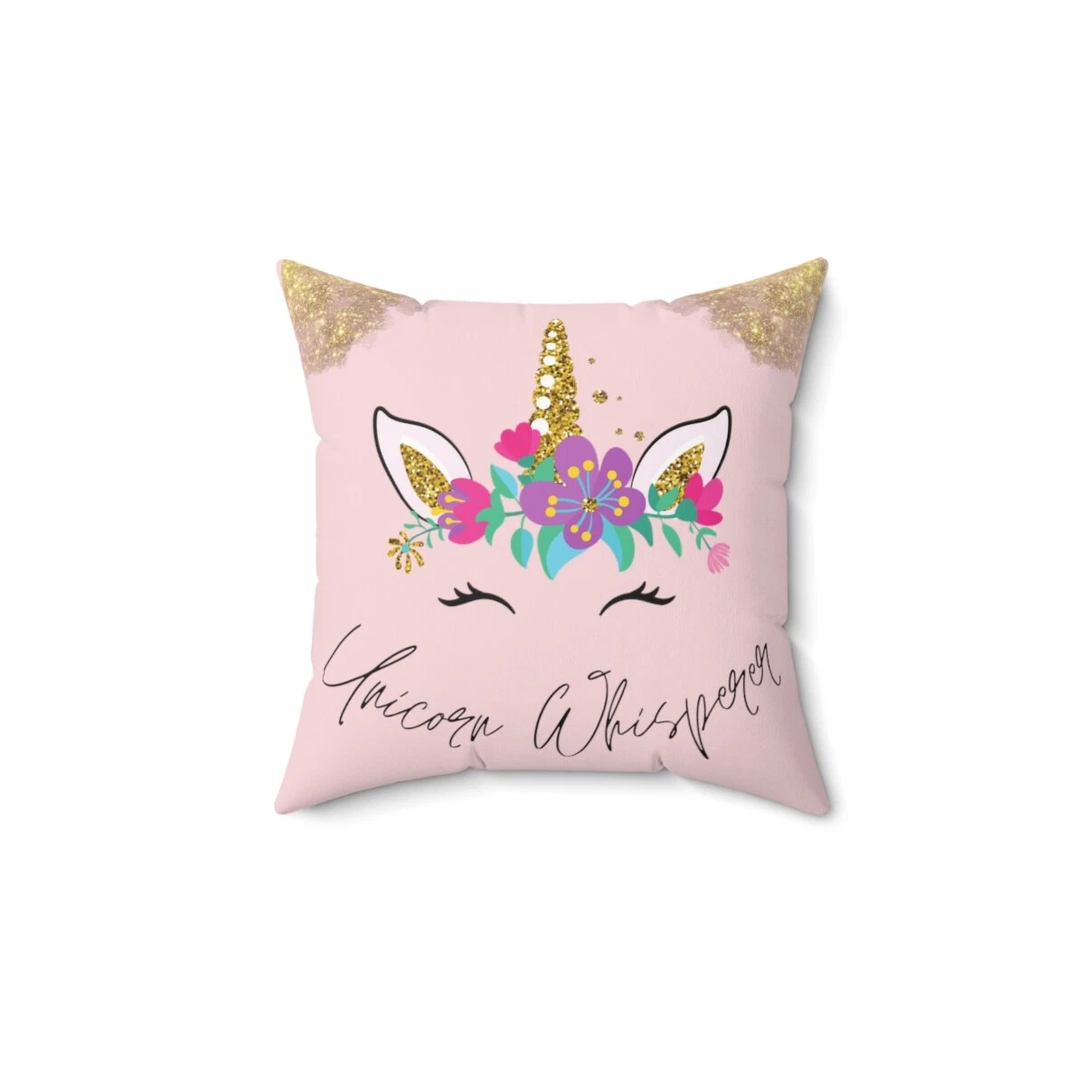 Unicorn Whisperer Square Pillow | Pink | Polyester