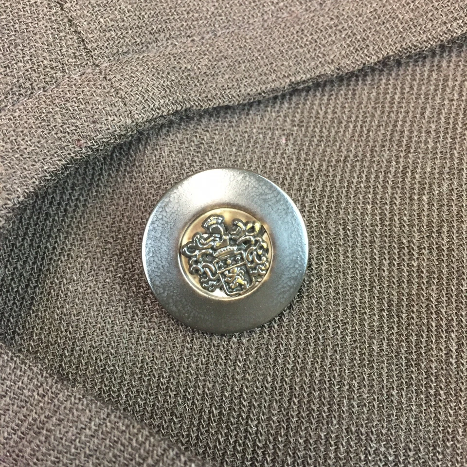 Chaqueta Militar De Colección Debbie Shuchat Como Para Mujer 8 Lana Marrón Doble Pecho Foto 3 de 4