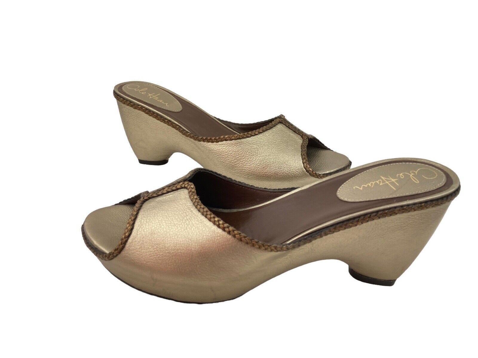 Cole Haan Metallic Wedge Slide Shoes Womens 9.5B … - image 3