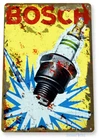 TIN SIGN Bosch Spark Plugs, Auto Shop, Store, Garage, Cave Decor, B024