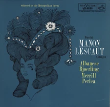 LP PUCCINI MANON LESCAUT ALBANESE BJOERLING MERRILL PERLEA