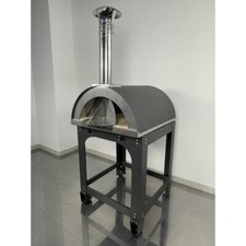 FORNO A LEGNA PER PIZZA ALFONSO 4 PIZZE FULL OPTIONAL CON CARRELLO E GIRARROSTO
