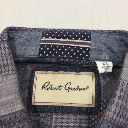 Robert Graham Hemd Herren Extra Large Knopfleiste Langarm Grau (XL) - Bild 5 von 9