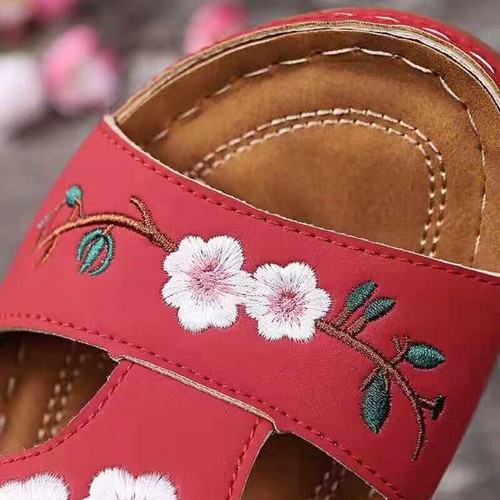 Orthopädische flache Pantoletten Sommer Damen Hausschuhe bequem offene Zehenpartie Schuhe Sandalen Größe - Bild 12 von 32