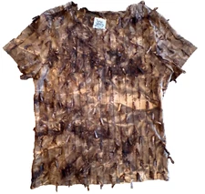 VTG 90s/Y2K Top BROWN TIEDYE 3D RIBBON Boho FESTIVAL FAIRY PIXIE GRUNGE IVY JANE