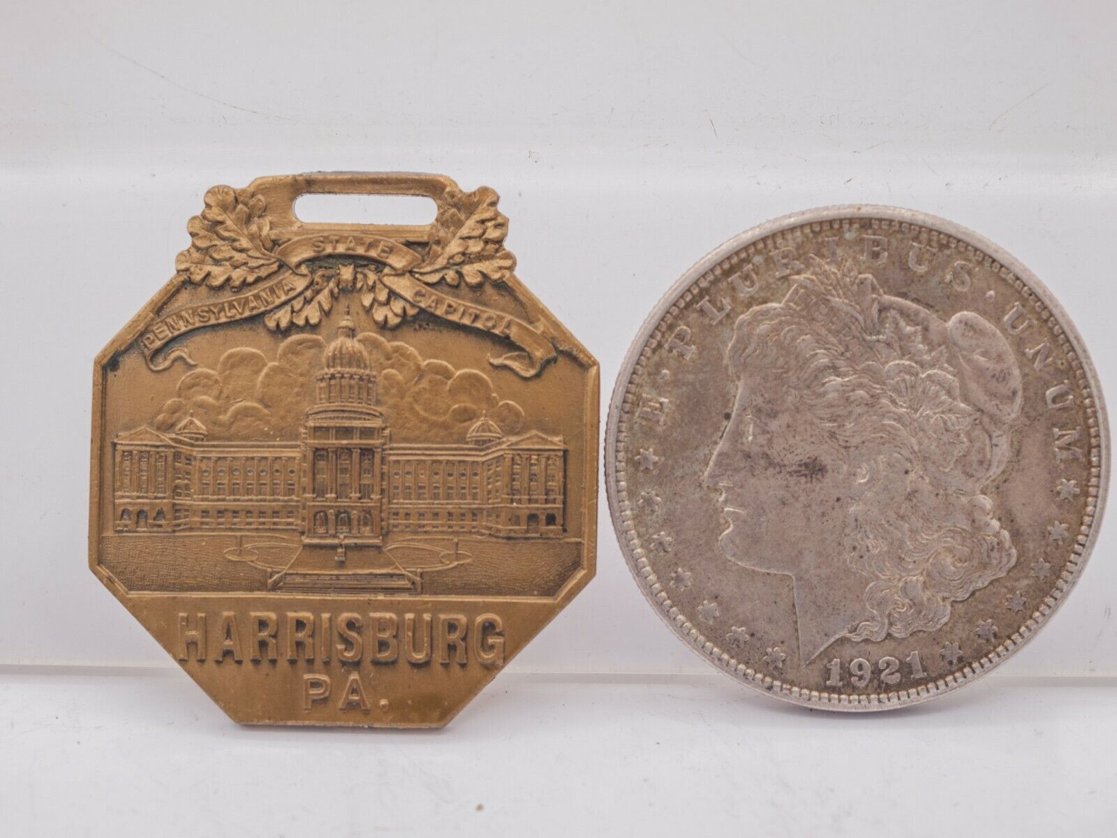 1920's Pennsylvania State Capital - Harrisburg, PA Bastian Bros Watch Fob Medal
