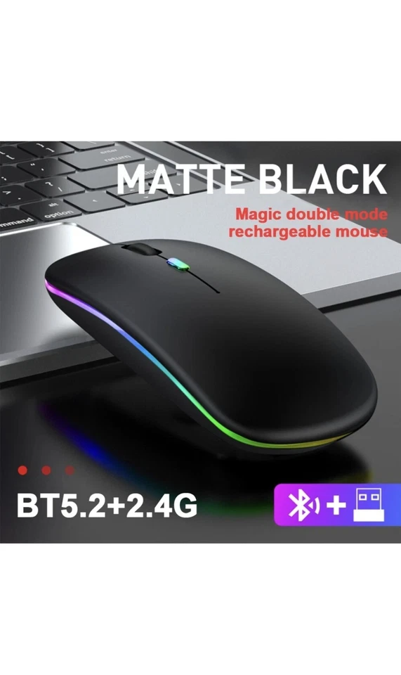 MAUS LED, Maus Kabellos Bluetooth 2.4G Leise Klic und Funk für Laptop -PC - Bild 4 von 4