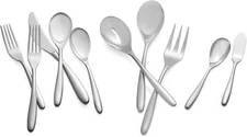 Nambe 45pc Silverware Set Durable Stainless Steel, Service for 8 Dishwasher Safe