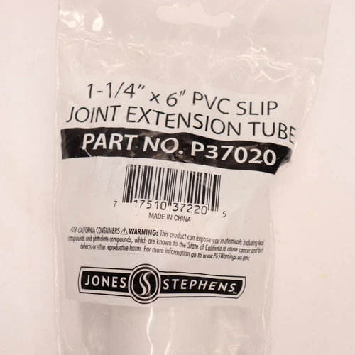 Jones Stephens Slip Joint Extension Tube PVC 1-1/4" x 6" P37020 - Picture 4 of 4