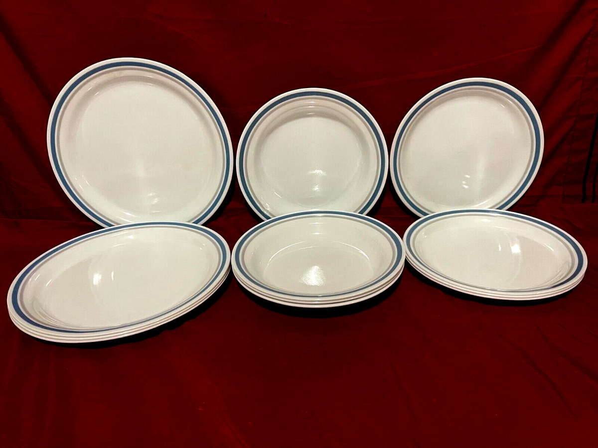 Corelle Indigo 12 Piece Set Of Each Dinner Luncheon Plates