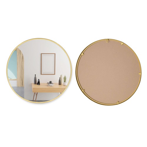 Large Gold Round Wall Mirror Vanity Bathroom Glass Circle Metal Frame Decor 50cm - Picture 5 of 11