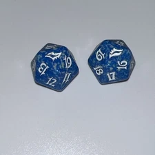 🎲 MTG d20 1x Spindown 20-sided Rare Life Counter die dice - Blue - Lorwyn
