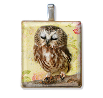 Cute Fun OWL Designs Scrabble Tile Pendants BUY 2 or MORE, GET 1 FREE NECKLACEs