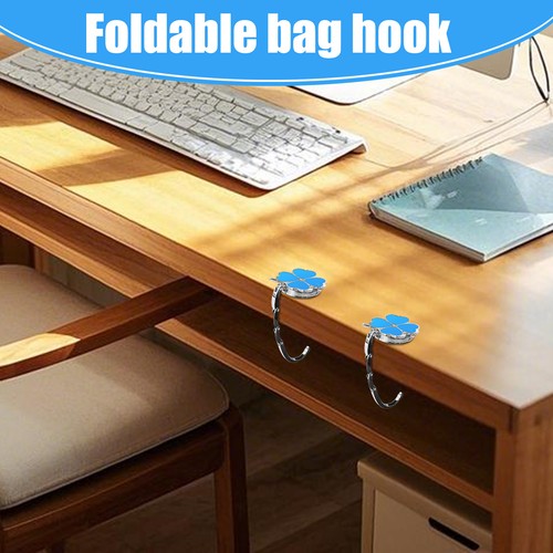 Portable Foldable Folding Zinc Alloy Purse Handbag Hook Hanger Bag Holder - Picture 4 of 13