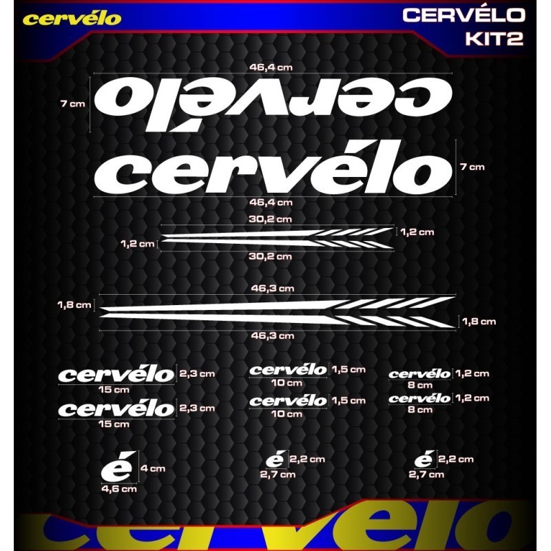 Cervelo Bike Frame Decal Kit &ndash; MTB Vinyl Stickers Set (Multiple Sizes) v2