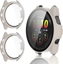 2 Pack for Garmin Forerunner 165 &165 Music Screen Protector Case [Full Coverage