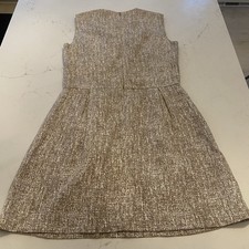 Michael Michael Kors Gold Tweed Shift Dress Womens Size 10 Linen Italy