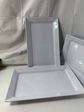 3x Yanco RM-4309 17-1/2 Inch Rectangular Display Plate Melamine White