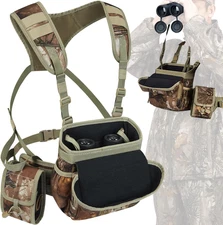 Binocular Harness Chest Pack with Rangefinder Pouch, Bino Harness with Rain Cove