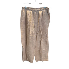 Eileen Fisher Irish Linen Medium M Light Brown Pants