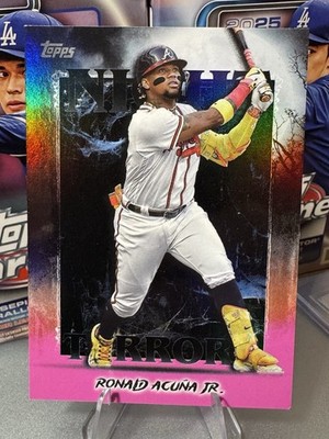 2025 Topps Update Ronald Acuna Jr. Pink Foil Night Terrors Variation Braves Card