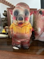 Vintage Chalkware Standing Pig