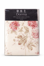 Dorma Chelsea Lined Curtains 218x137cm Floral Cotton Cottage Style Pair