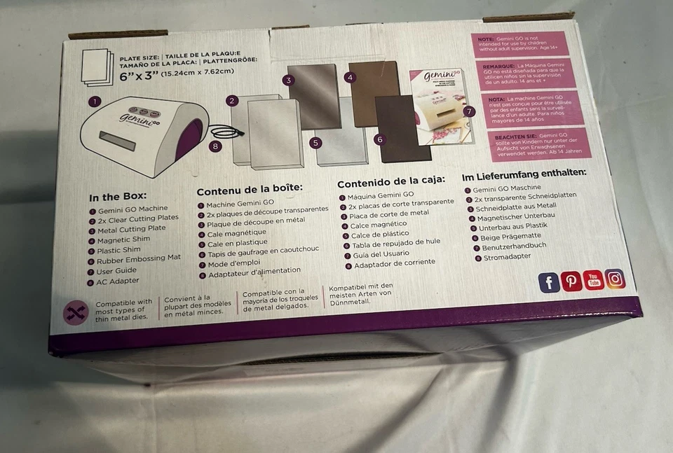 2018 Gemini Go Die Cutting Embossing Portable Multi Media Machine New Open Box - Image 3 of 4