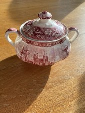 Englisches Geschirr rot  Zuckerdose Tower Of London