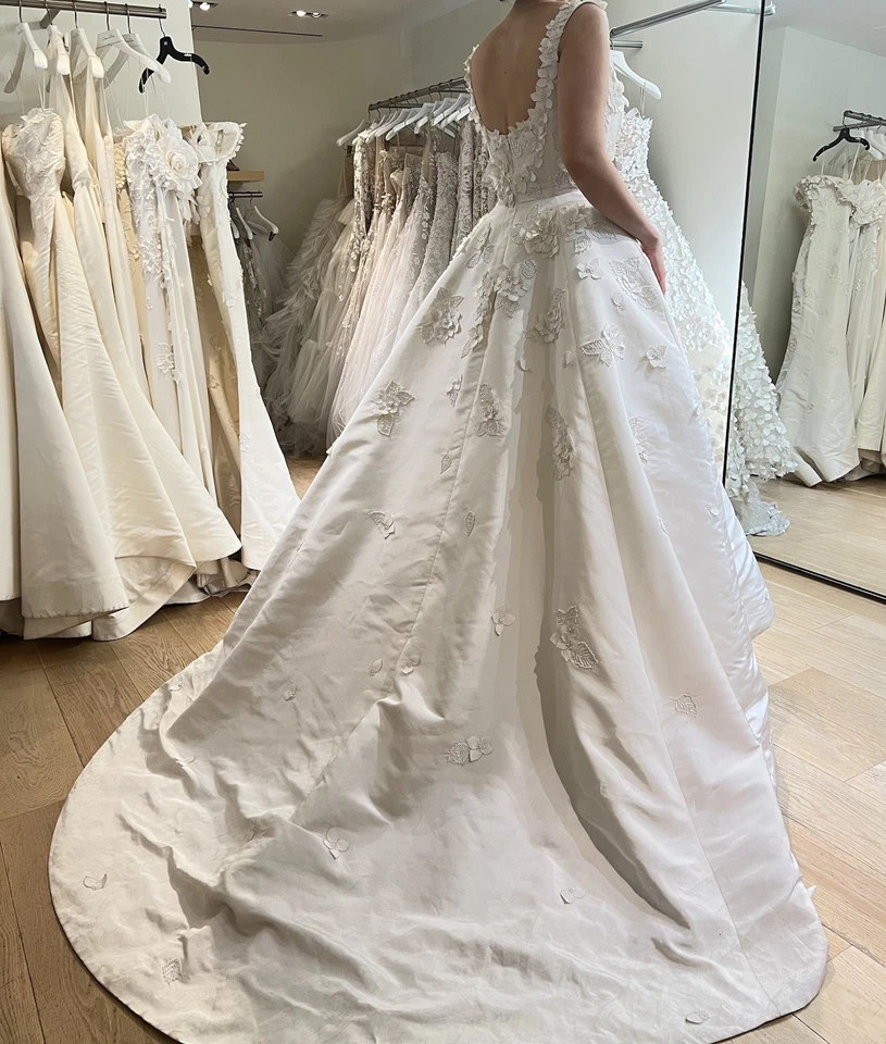 Vestido ODLR Otoño 2023 Seda Faille Floral + Cuentas solo en talla 8 Foto 2 de 4