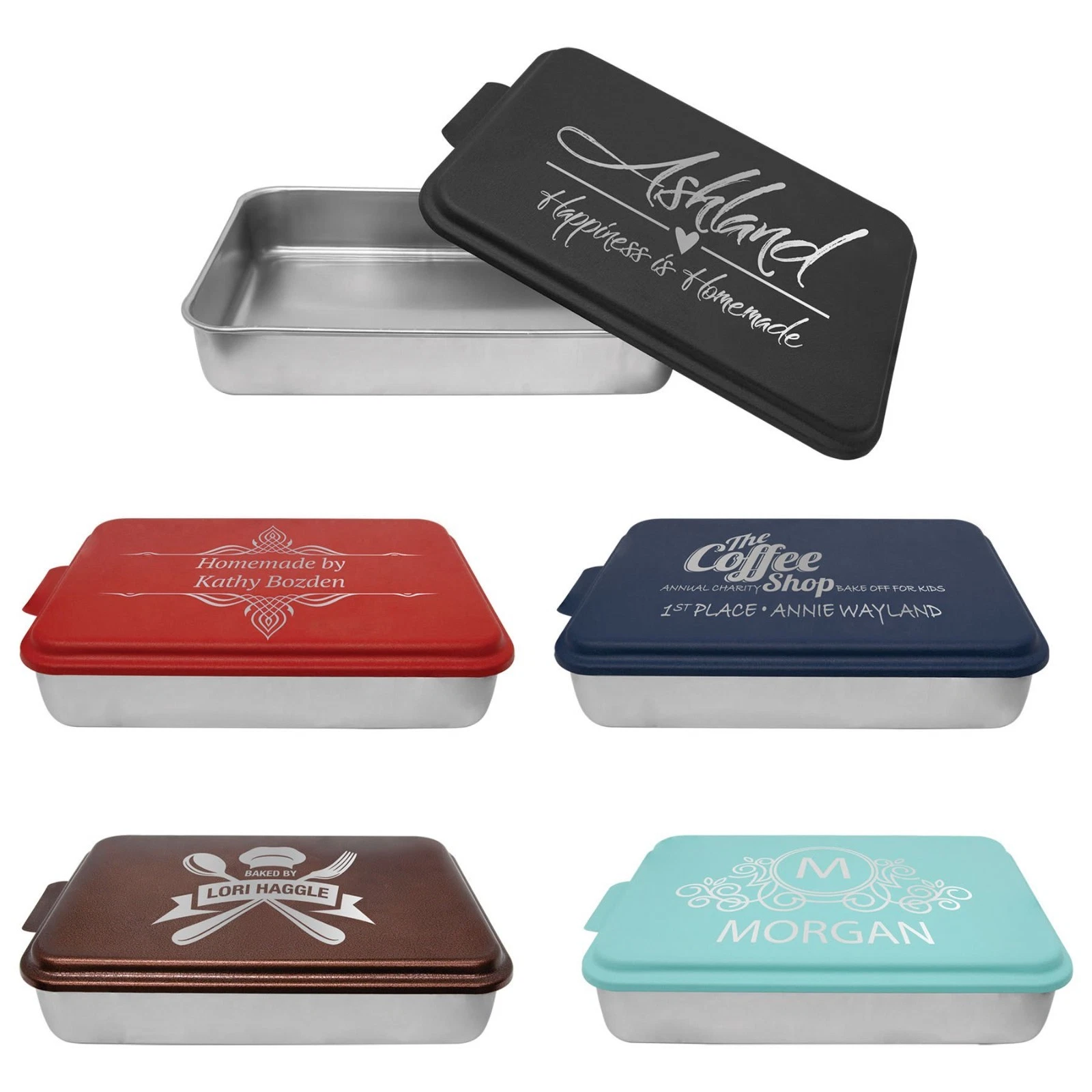 Customized 9" x 13" Aluminum Cake Pan Lid Personalized Laser Engraved Best Gift
