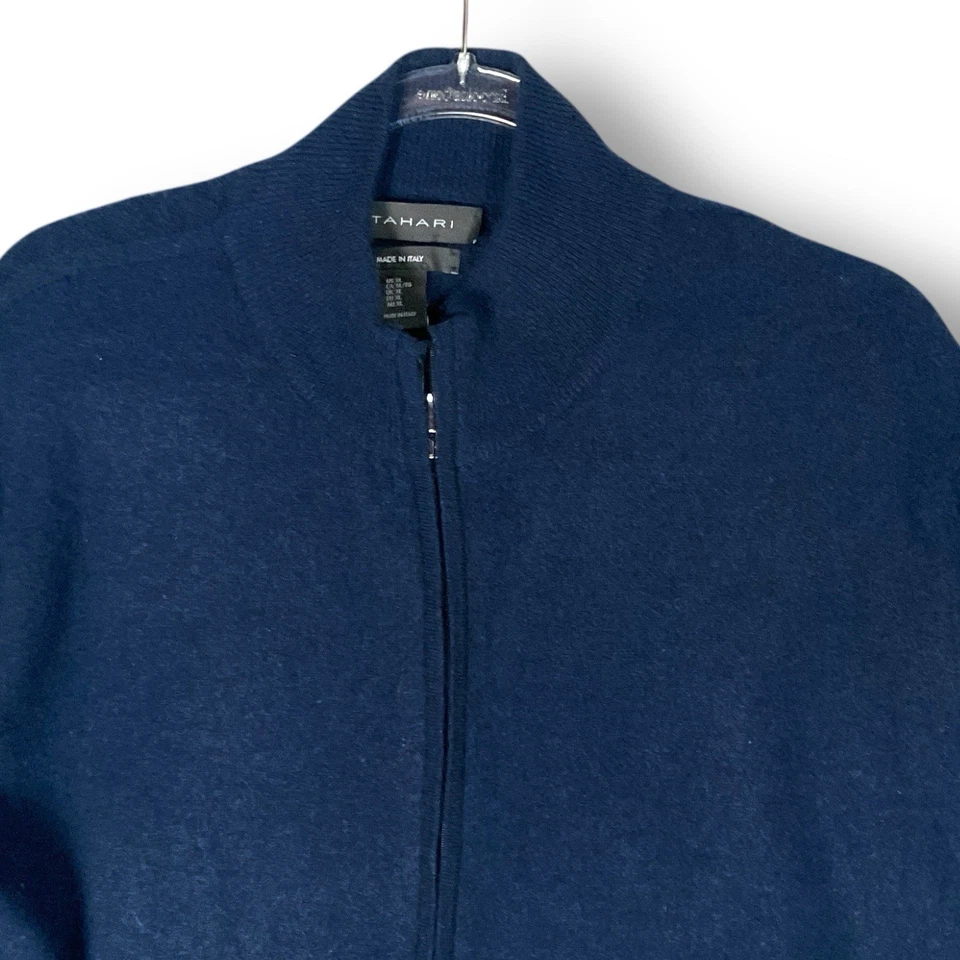 Suéter de cachemir Tahari para hombre talla XL cremallera completa cuello falso negocios informal lujo Foto 2 de 4