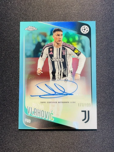 2025-26 Topps Chrome Auto Dusan Vlahovic #CA-DV Aqua Refractor 177/199 XA57